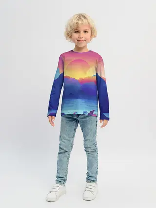 Детский лонгслив / Красочные Горы