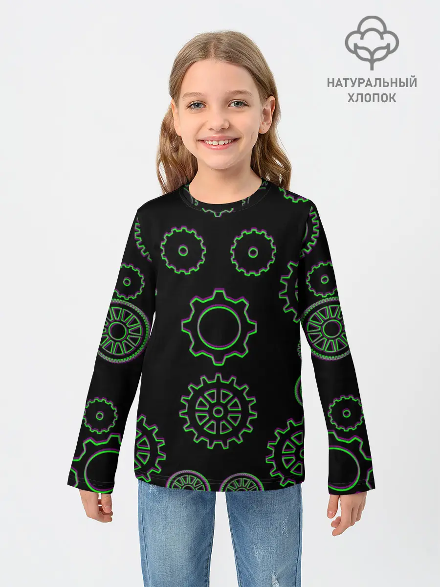 Детский лонгслив / Gears steampunk