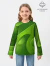 Детский лонгслив / 3d Green abstract