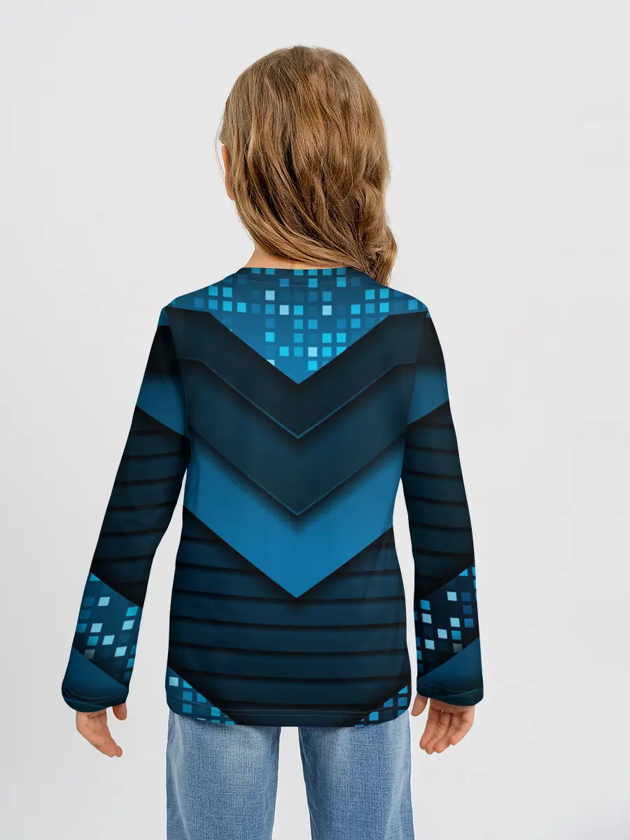 Детский лонгслив / 3D luxury blue abstract