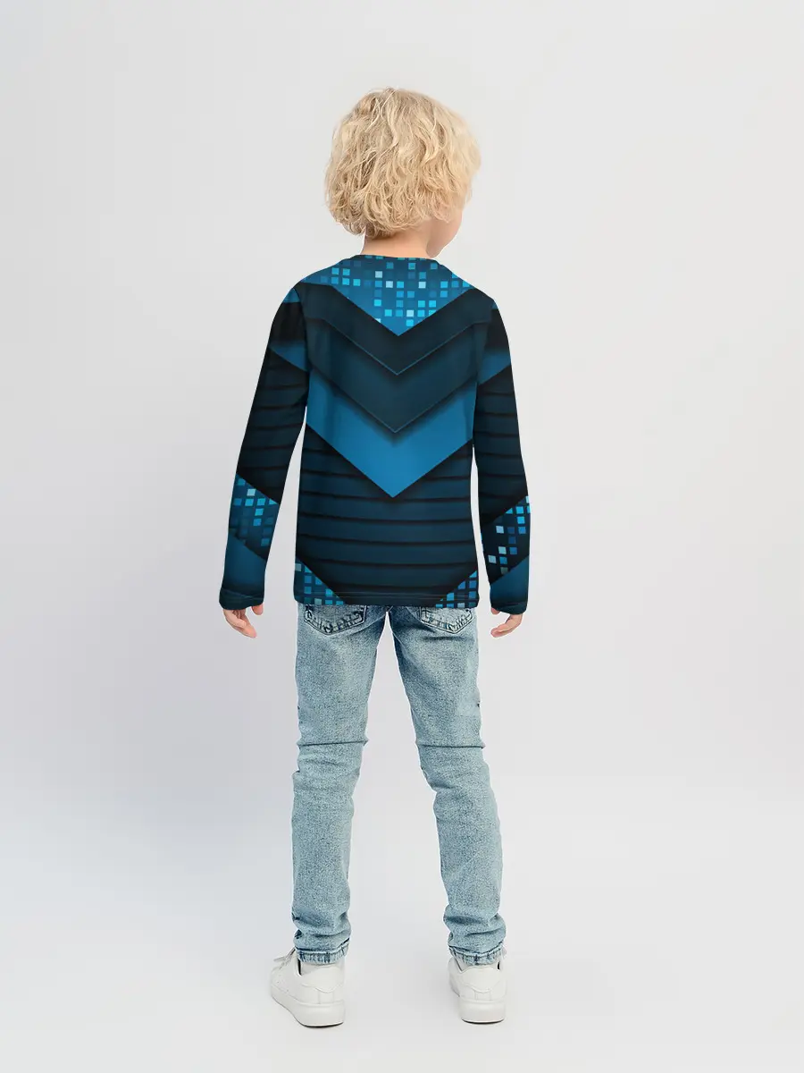 Детский лонгслив / 3D luxury blue abstract