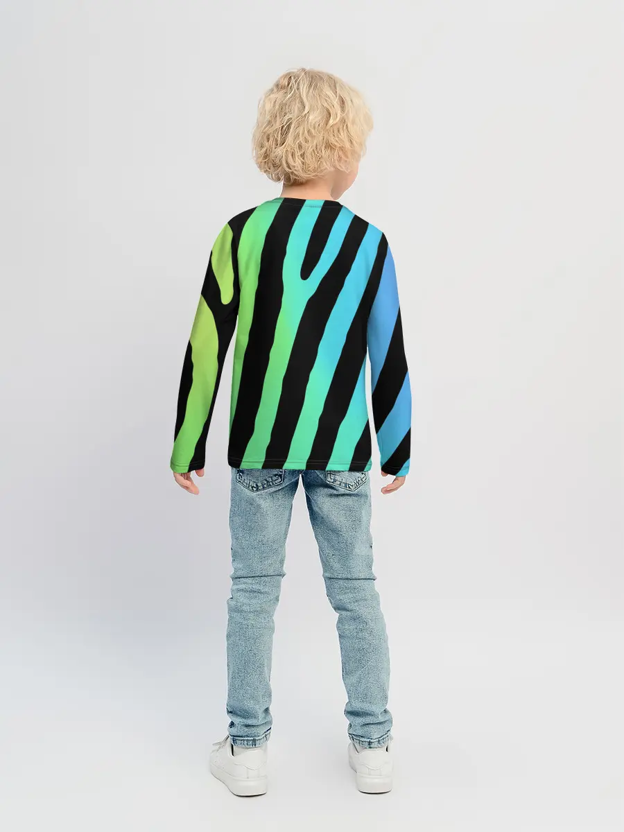 Детский лонгслив / Радужная зебра