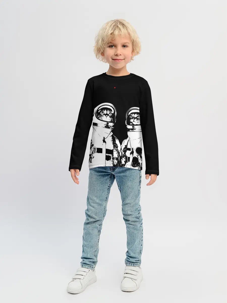 Детский лонгслив / Коты Космонавты