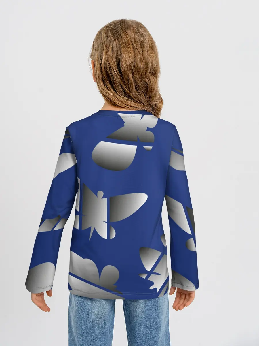 Детский лонгслив / градиентные бабочки