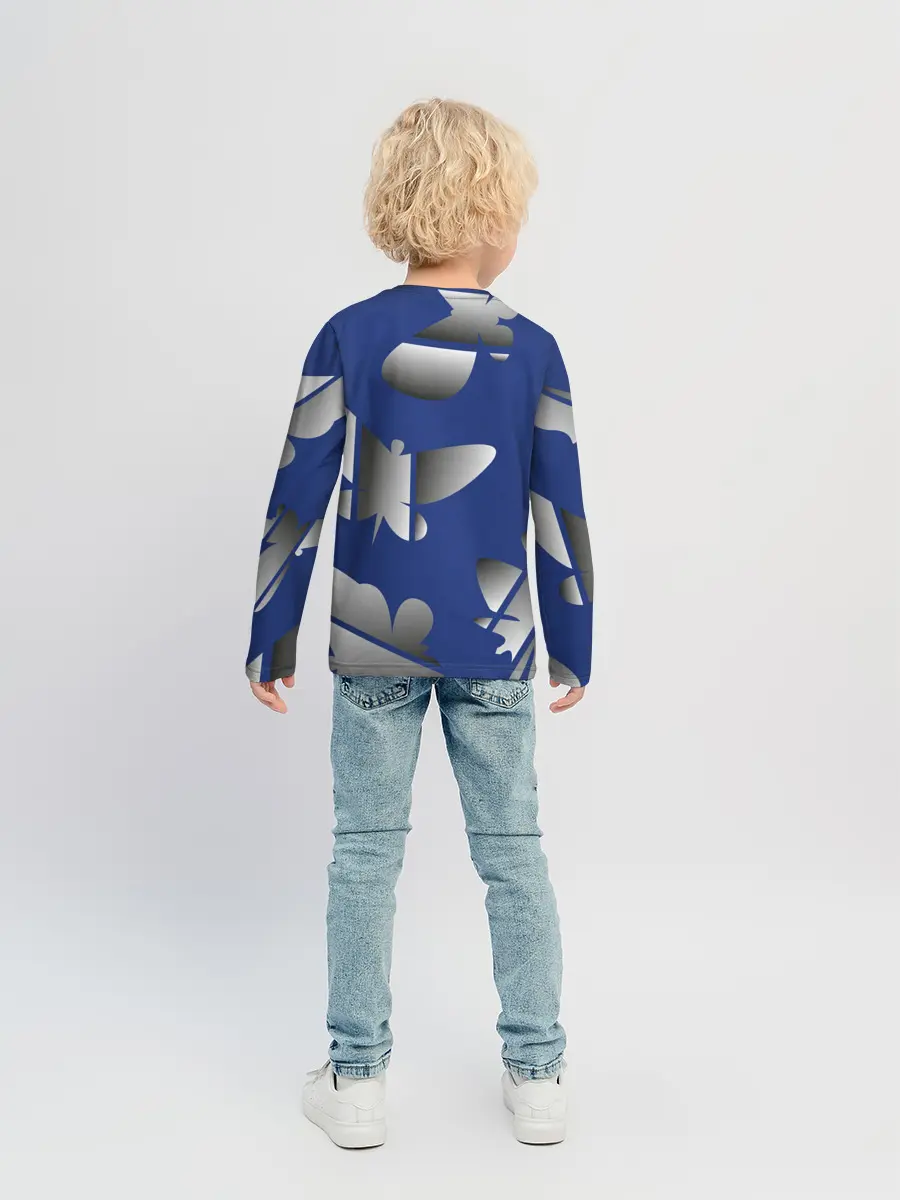 Детский лонгслив / градиентные бабочки