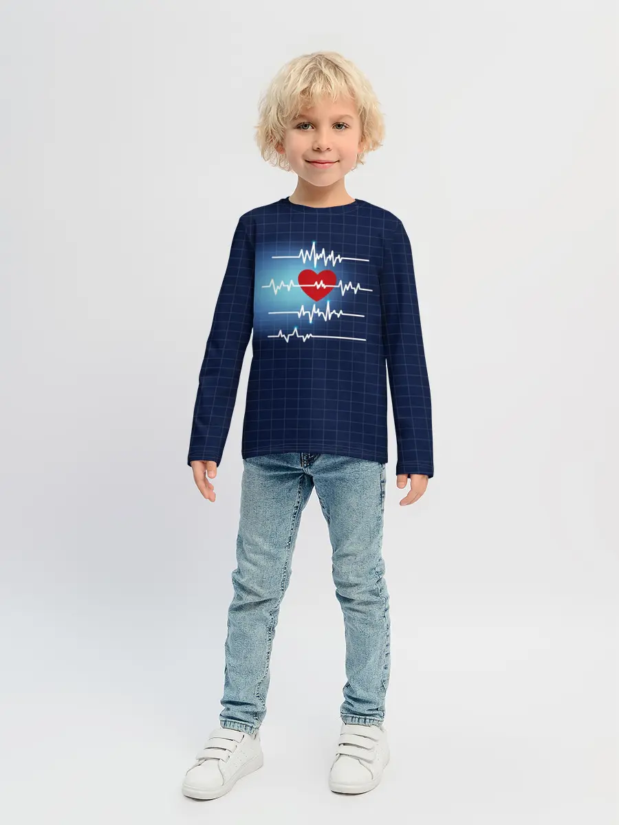 Детский лонгслив / Ритм Сердца