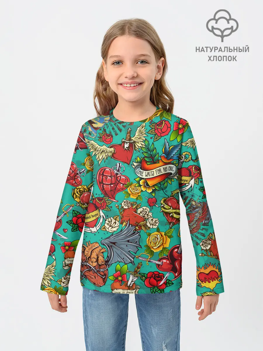 Детский лонгслив / Дела сердечные tattoo