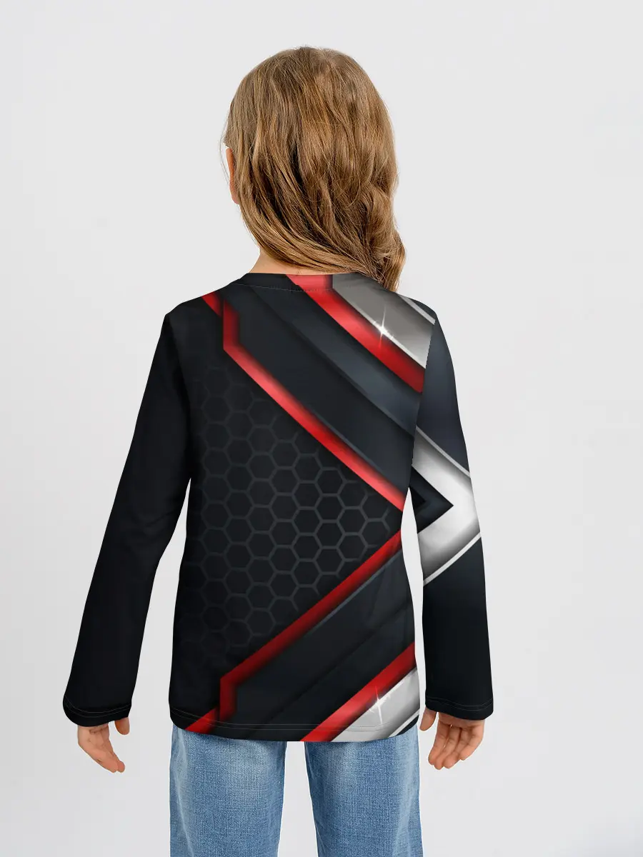 Детский лонгслив / luxury Black 3D СОТЫ