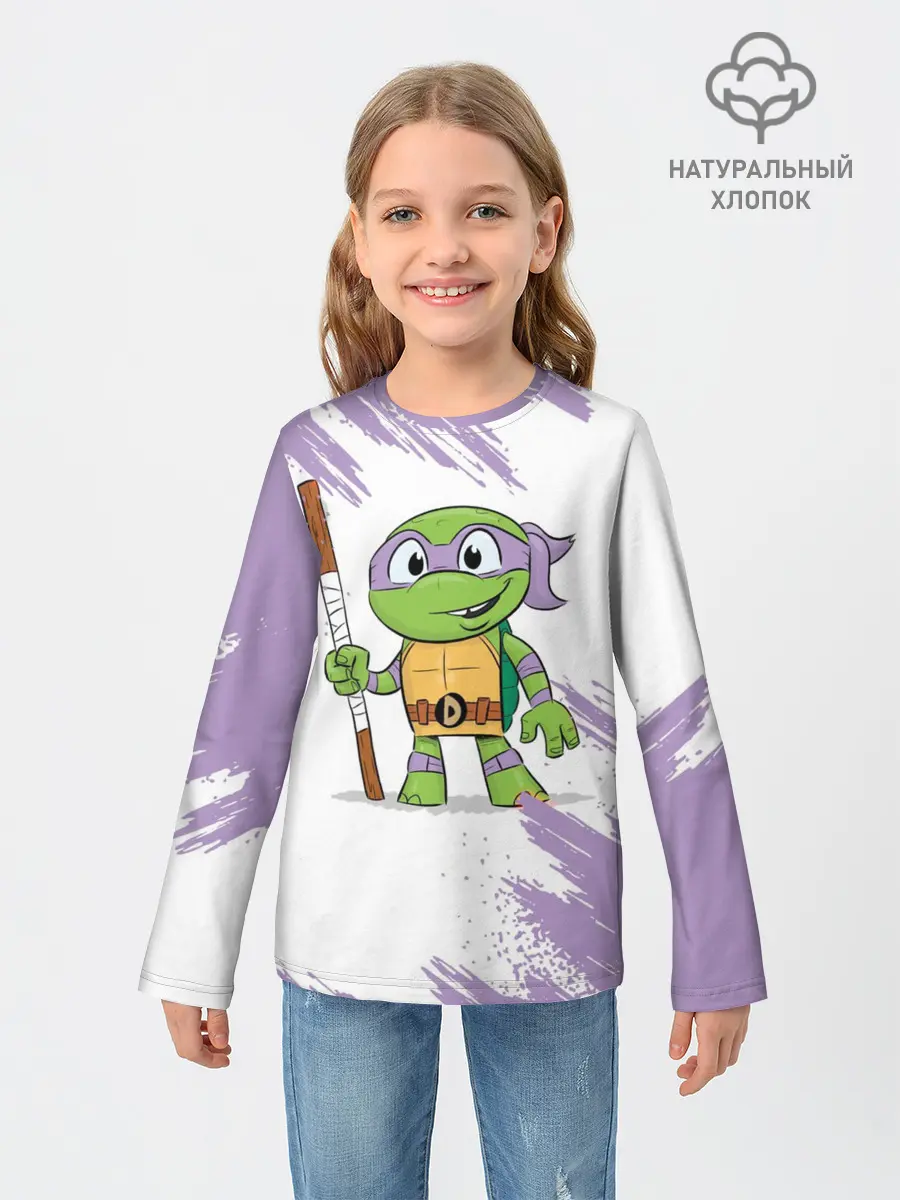 Детский лонгслив / ЧЕРЕПАШКИ НИНДЗЯ - ДОНАТЕЛЛО