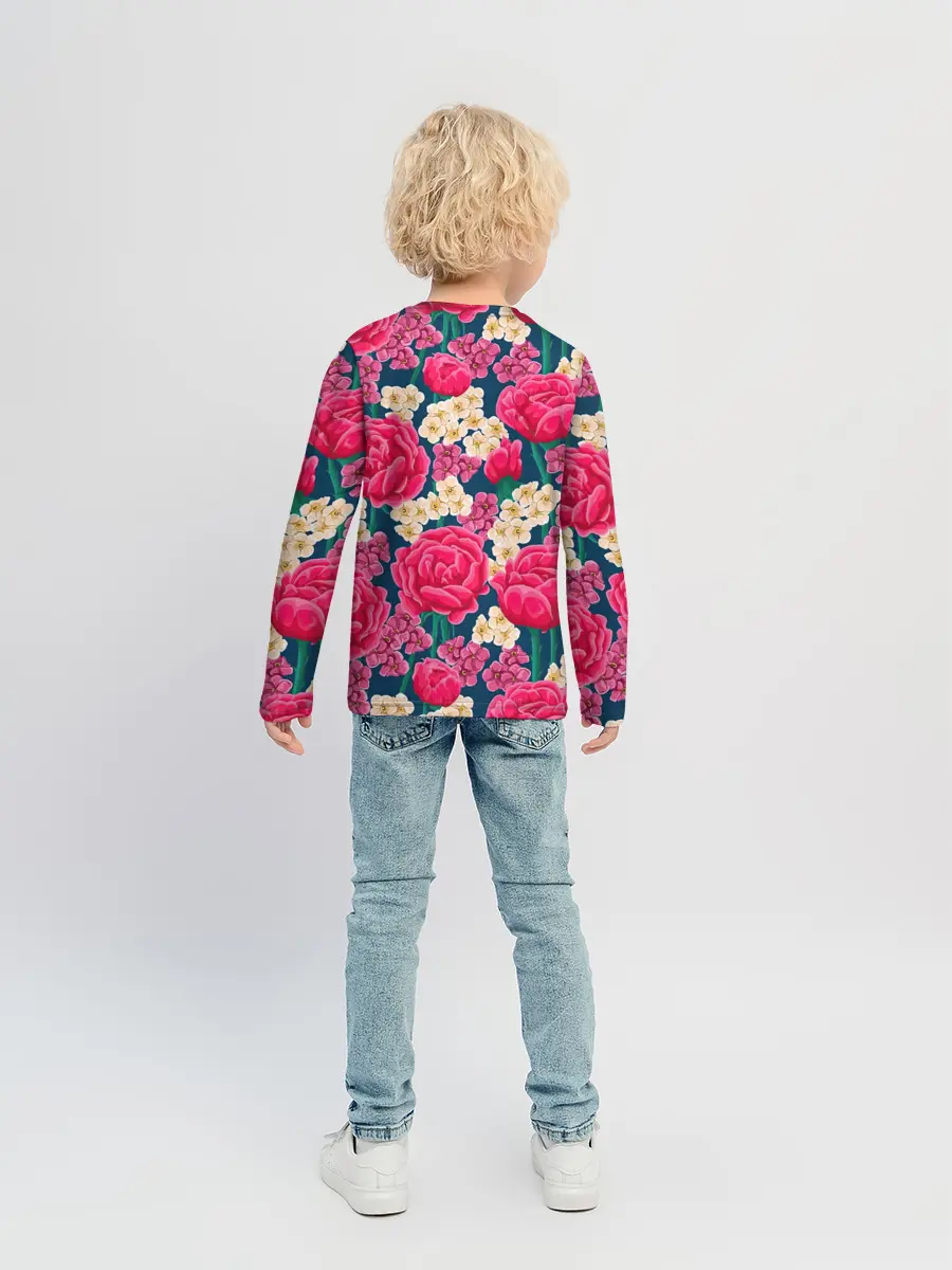 Детский лонгслив / Поле роз