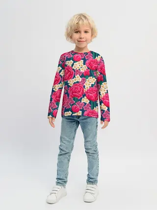 Детский лонгслив / Поле роз