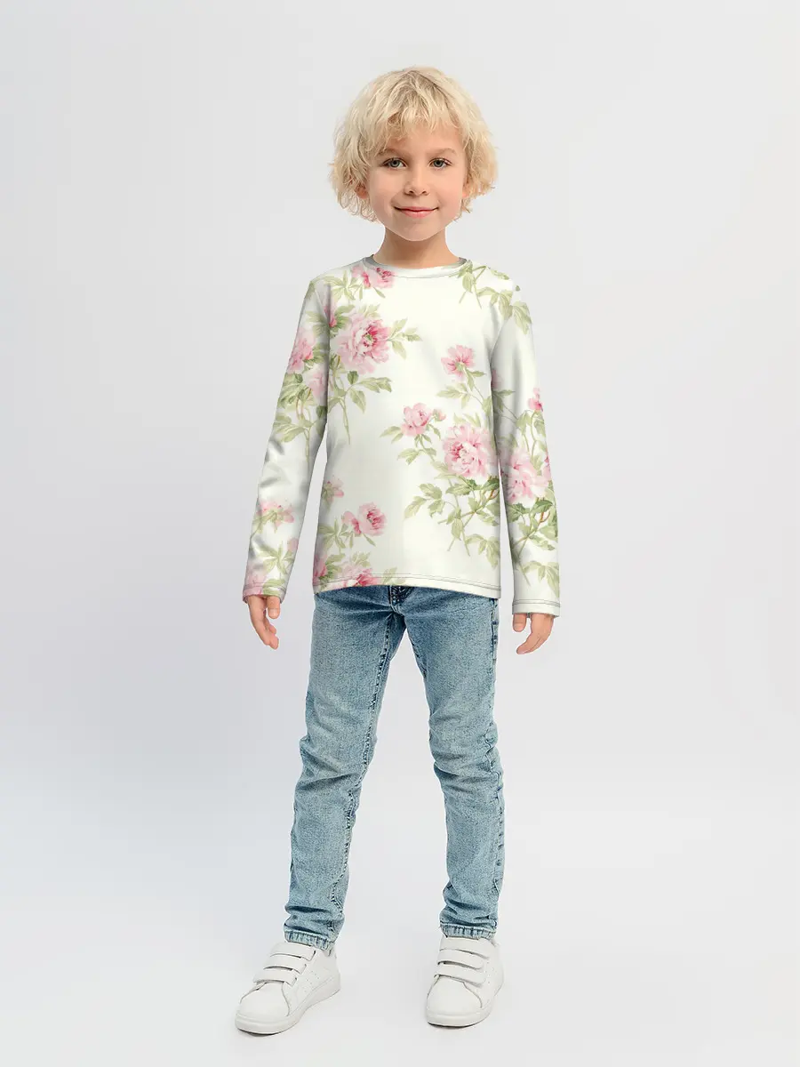 Детский лонгслив / Розовые розы