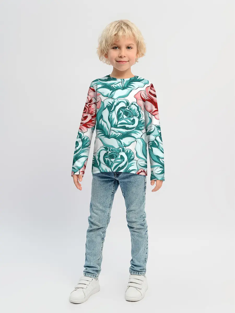 Детский лонгслив / Розы