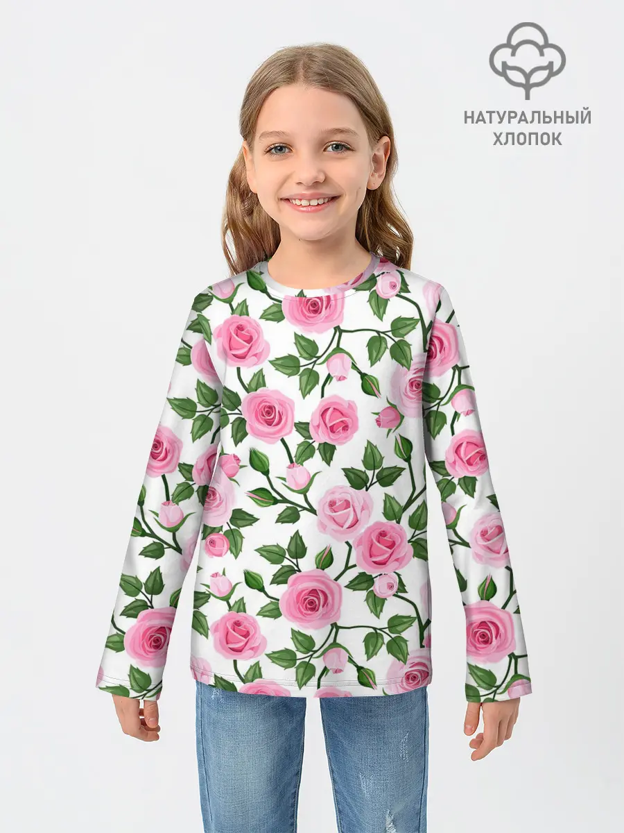 Детский лонгслив / Розы