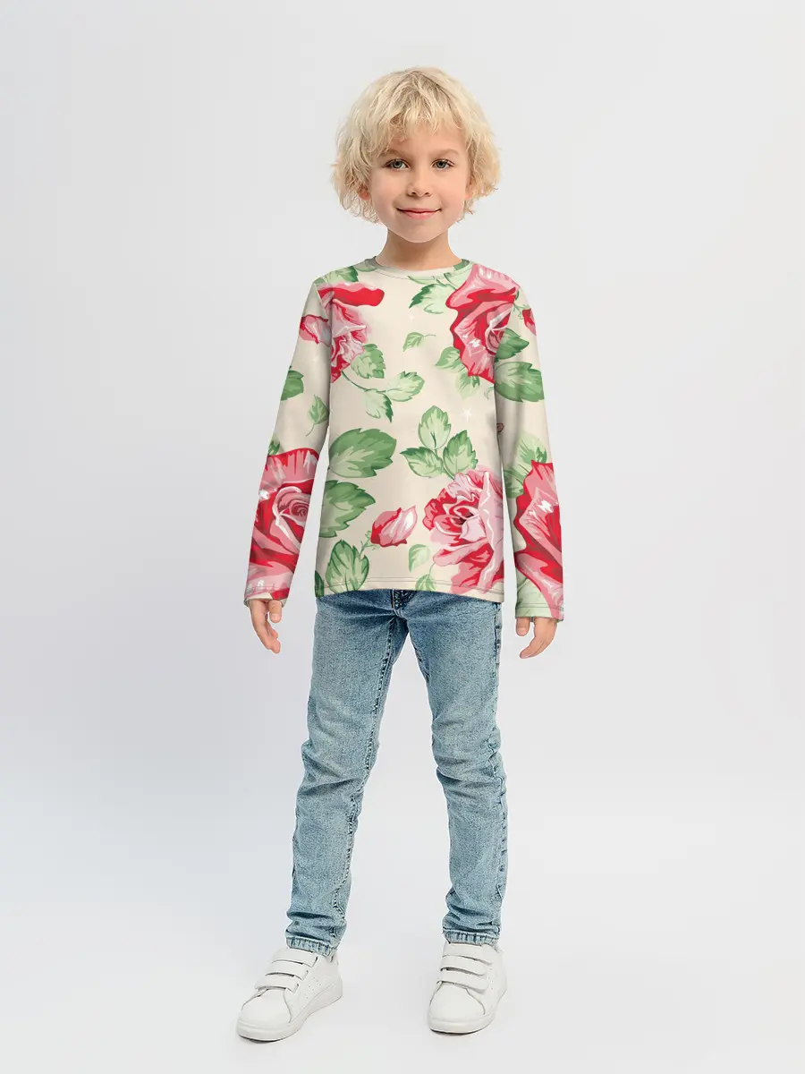 Детский лонгслив / Розы