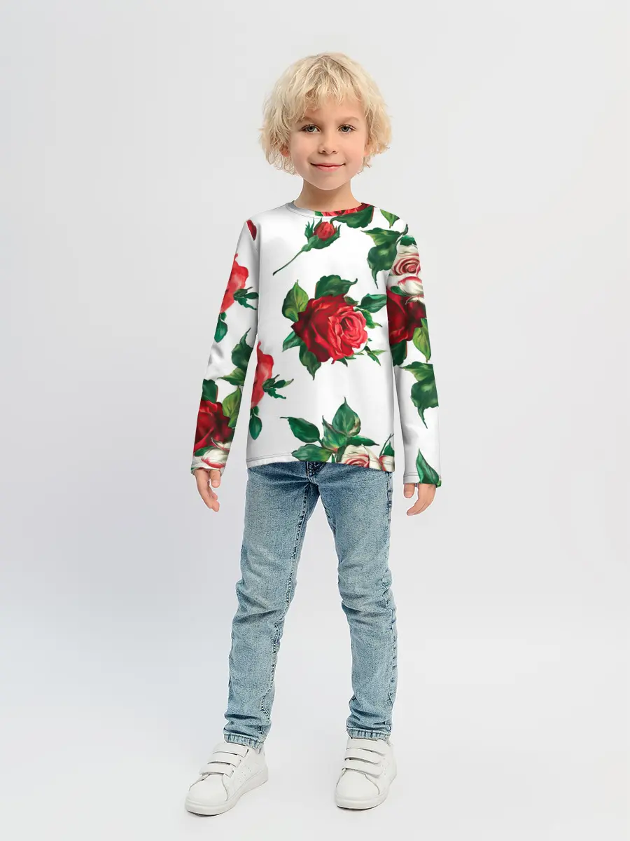 Детский лонгслив / Розы