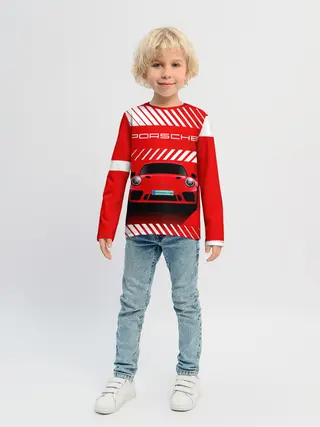 Детский лонгслив / PORSCHE / ПОРШЕ / RED STYLE