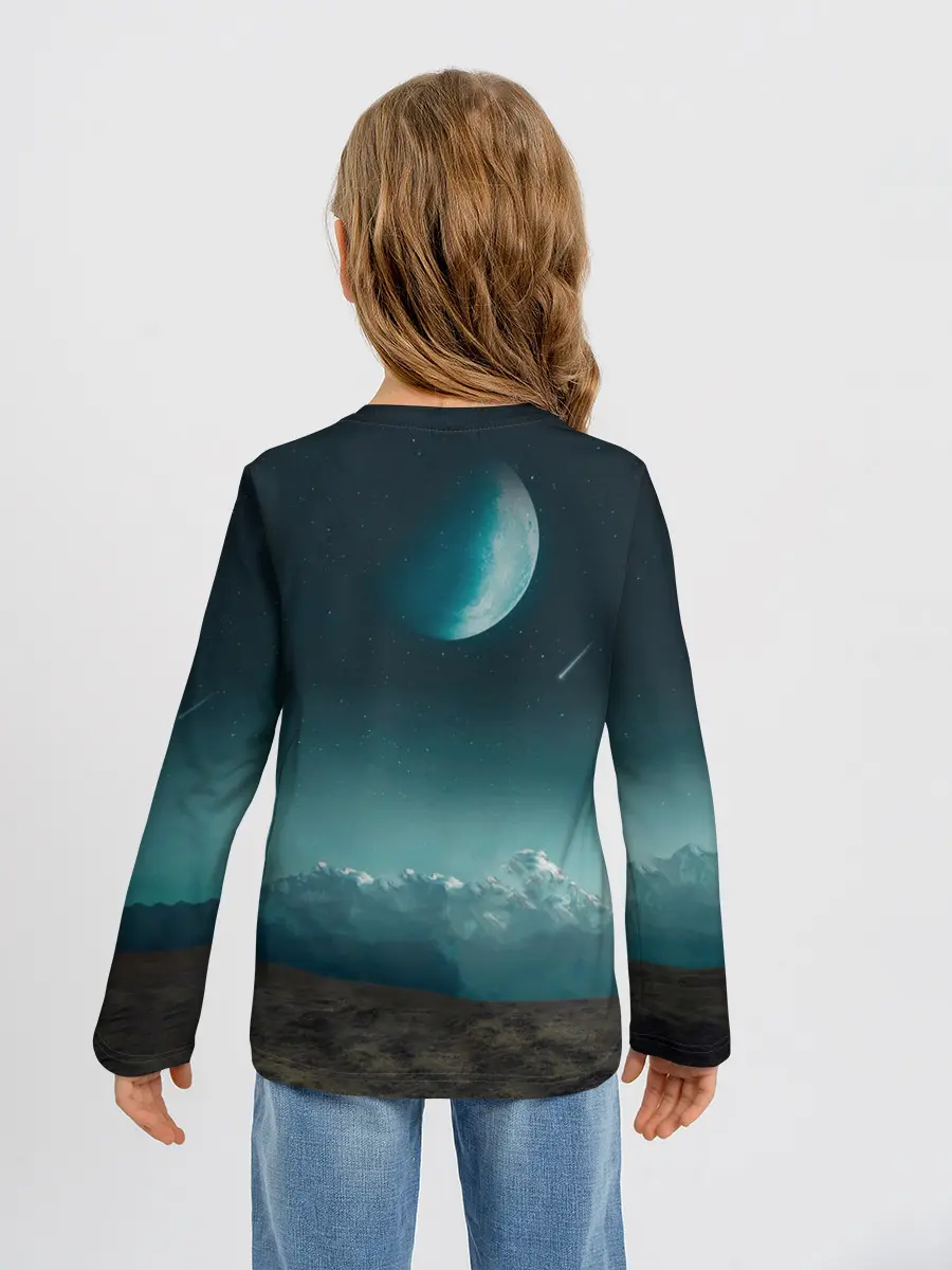 Детский лонгслив / Космос в горах