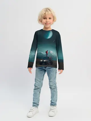 Детский лонгслив / Космос в горах