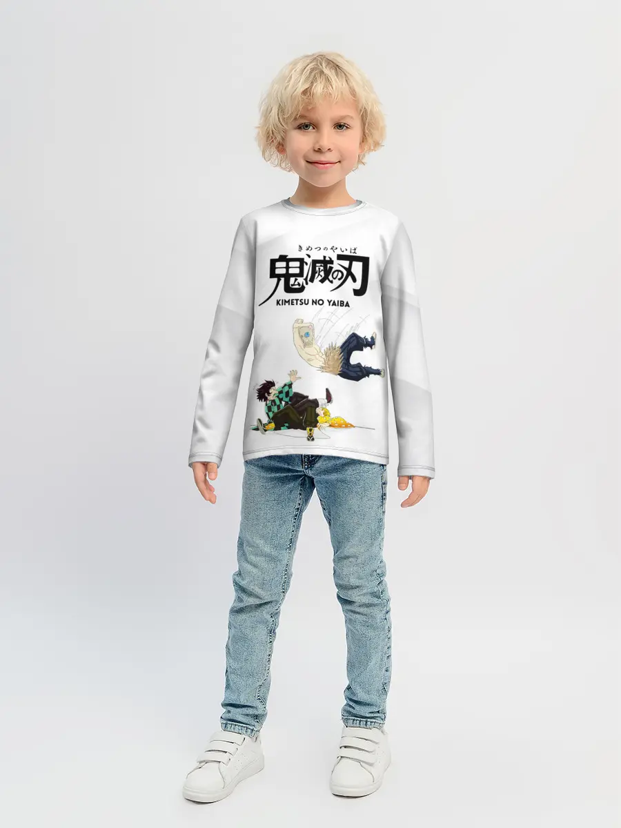 Детский лонгслив / Драка Иноске Танджиро и Зеницу