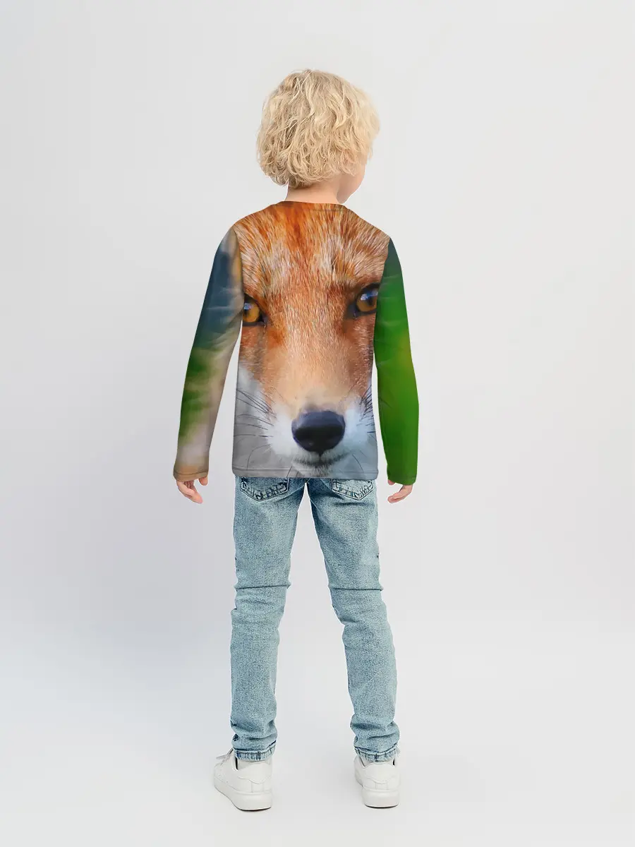 Детский лонгслив / Крупно мордочка лисы