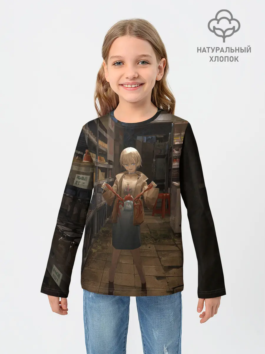 Детский лонгслив / Girl with crab