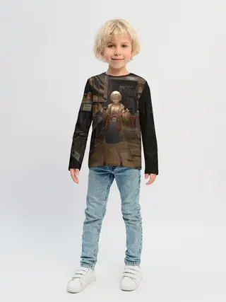 Детский лонгслив / Girl with crab