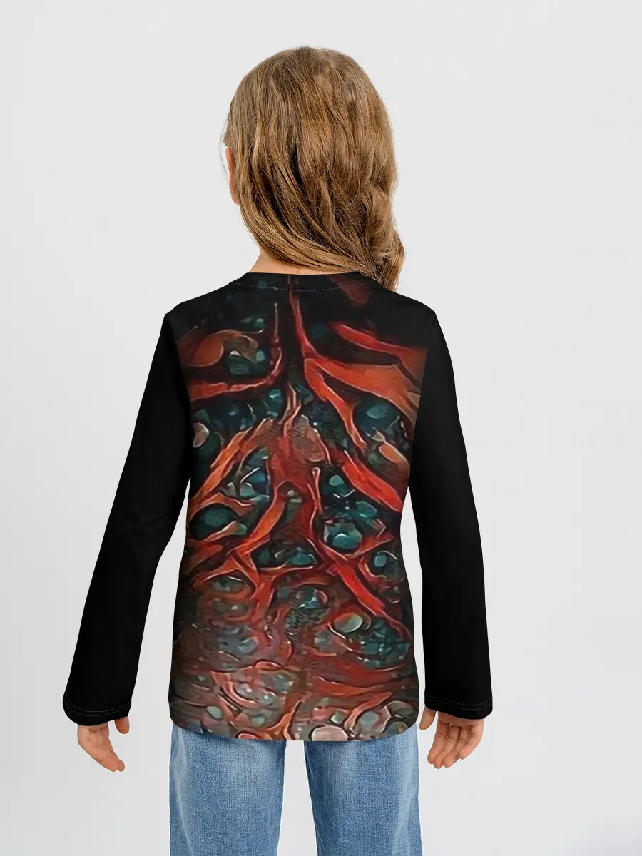 Детский лонгслив / Цветной тигр