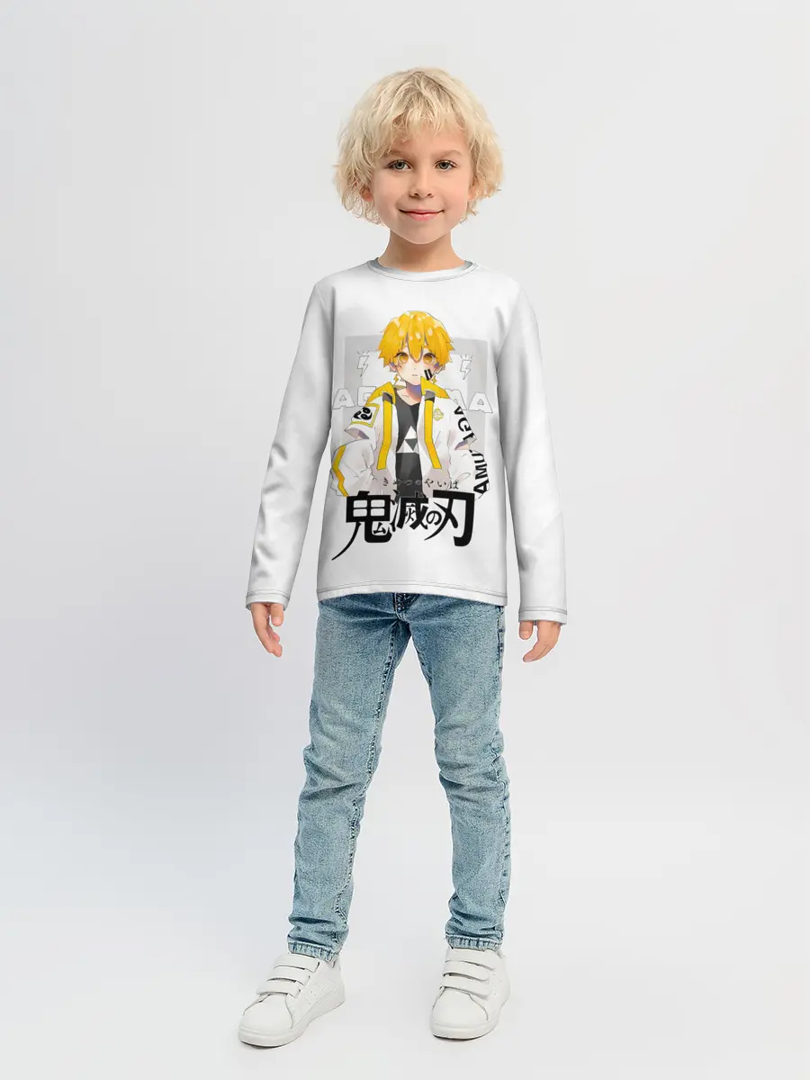 Детский лонгслив / Зеницу Агацума Kimetsu no Yaiba