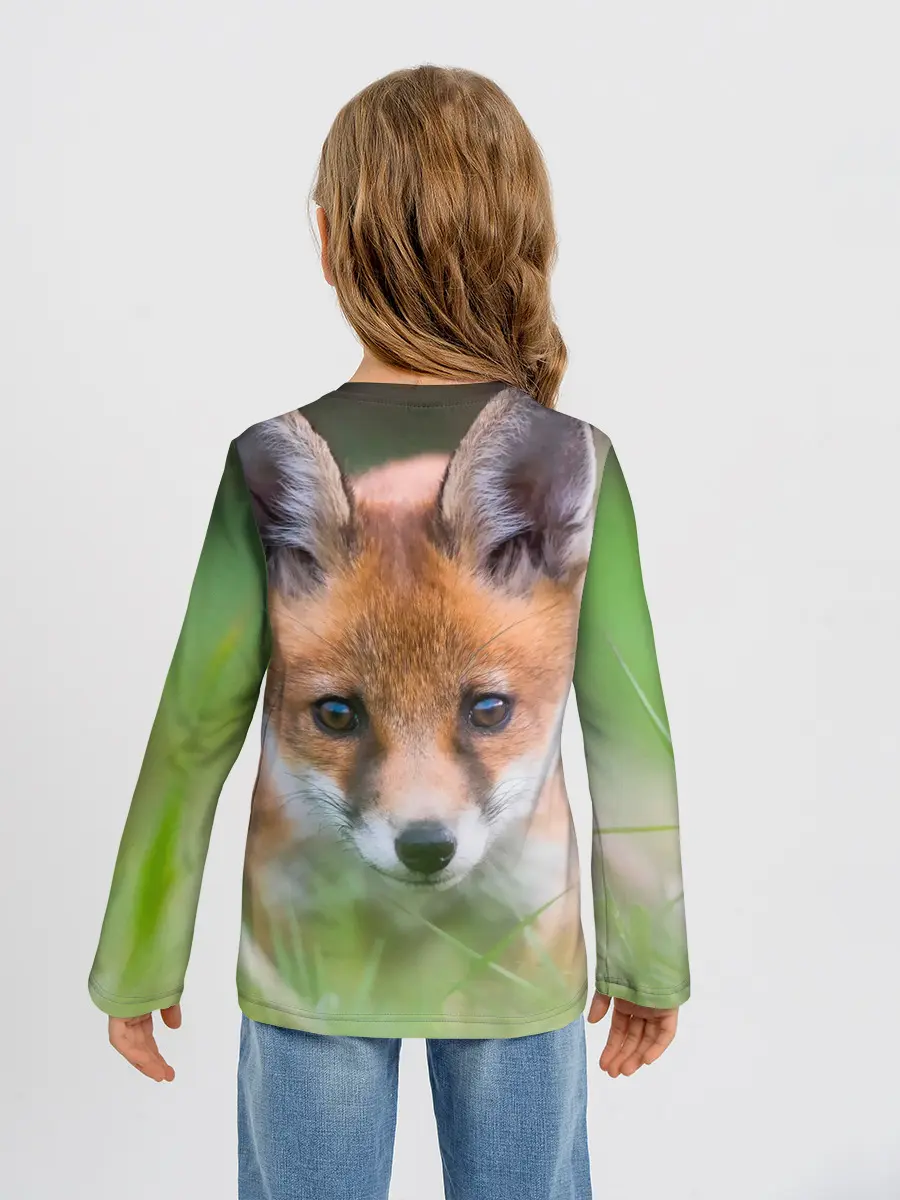 Детский лонгслив / Лисенок в засаде