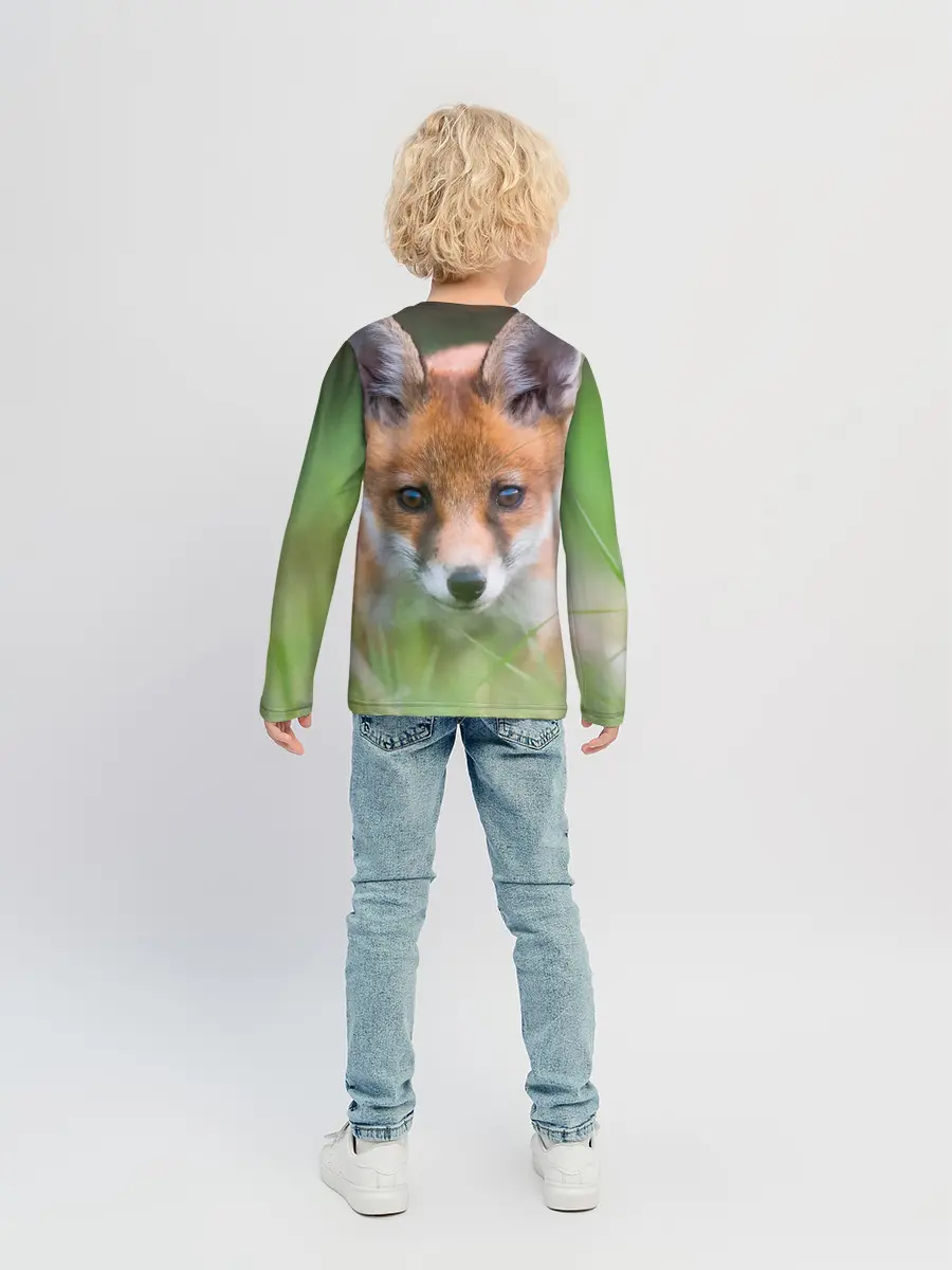 Детский лонгслив / Лисенок в засаде