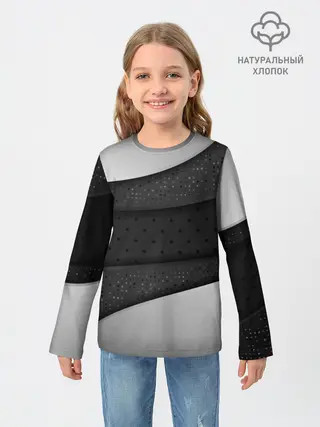 Детский лонгслив / 3D luxury style silver black