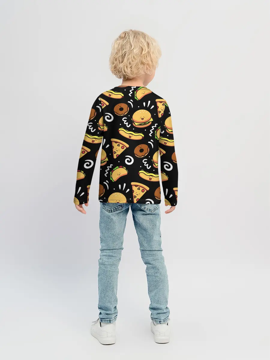Детский лонгслив / Фастфуд