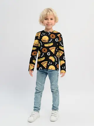 Детский лонгслив / Фастфуд