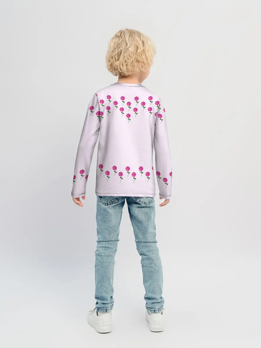 Детский лонгслив / розовые цветы | pink flowers