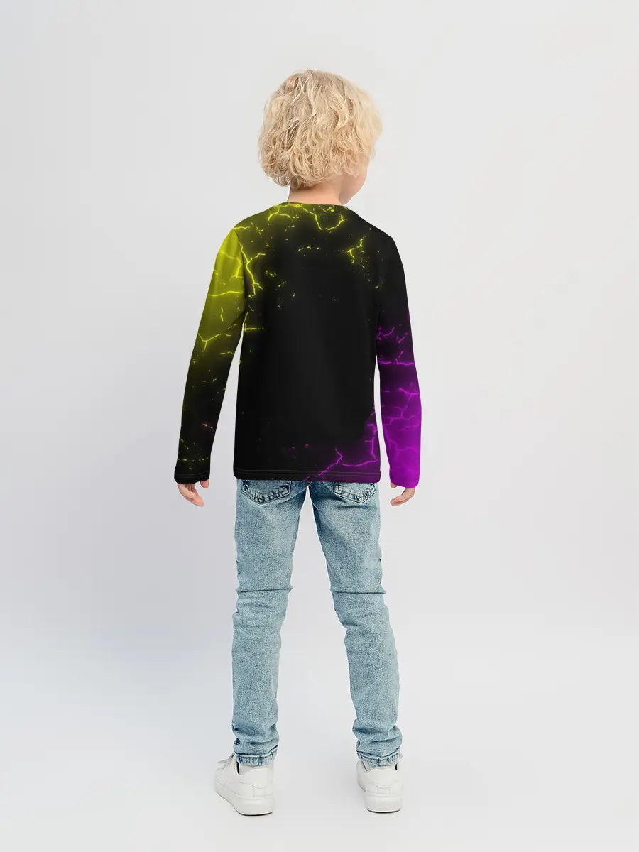 Детский лонгслив / PUBG RETRO NEON / ПАБГ НЕОН