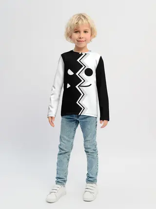 Детский лонгслив / Geometry Dash