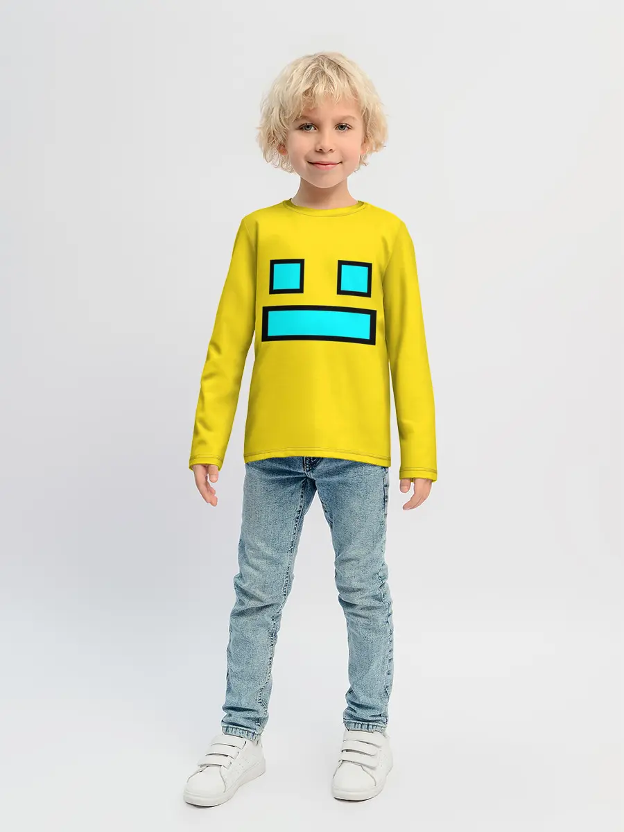 Детский лонгслив / Geometry Dash Smile