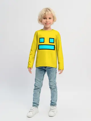 Детский лонгслив / Geometry Dash Smile