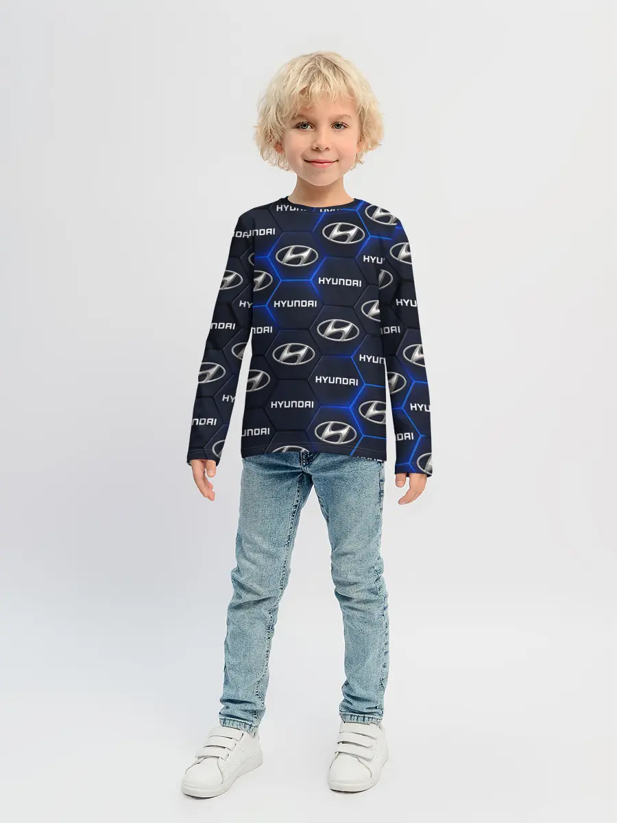 Детский лонгслив / HYUNDAI / ХЕНДАЙ / 3D ПЛИТЫ