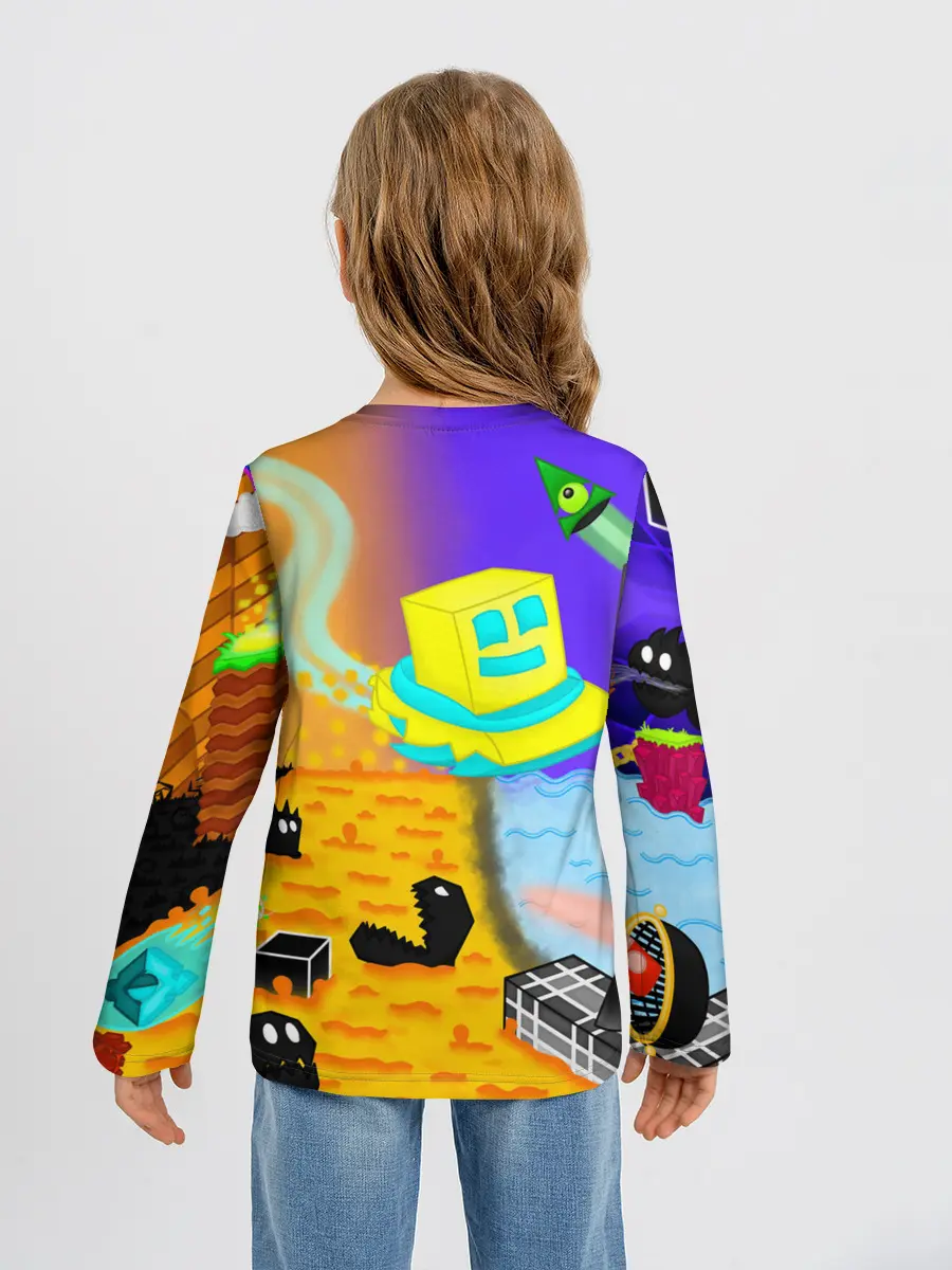 Детский лонгслив / Geometry Dash | RobTop