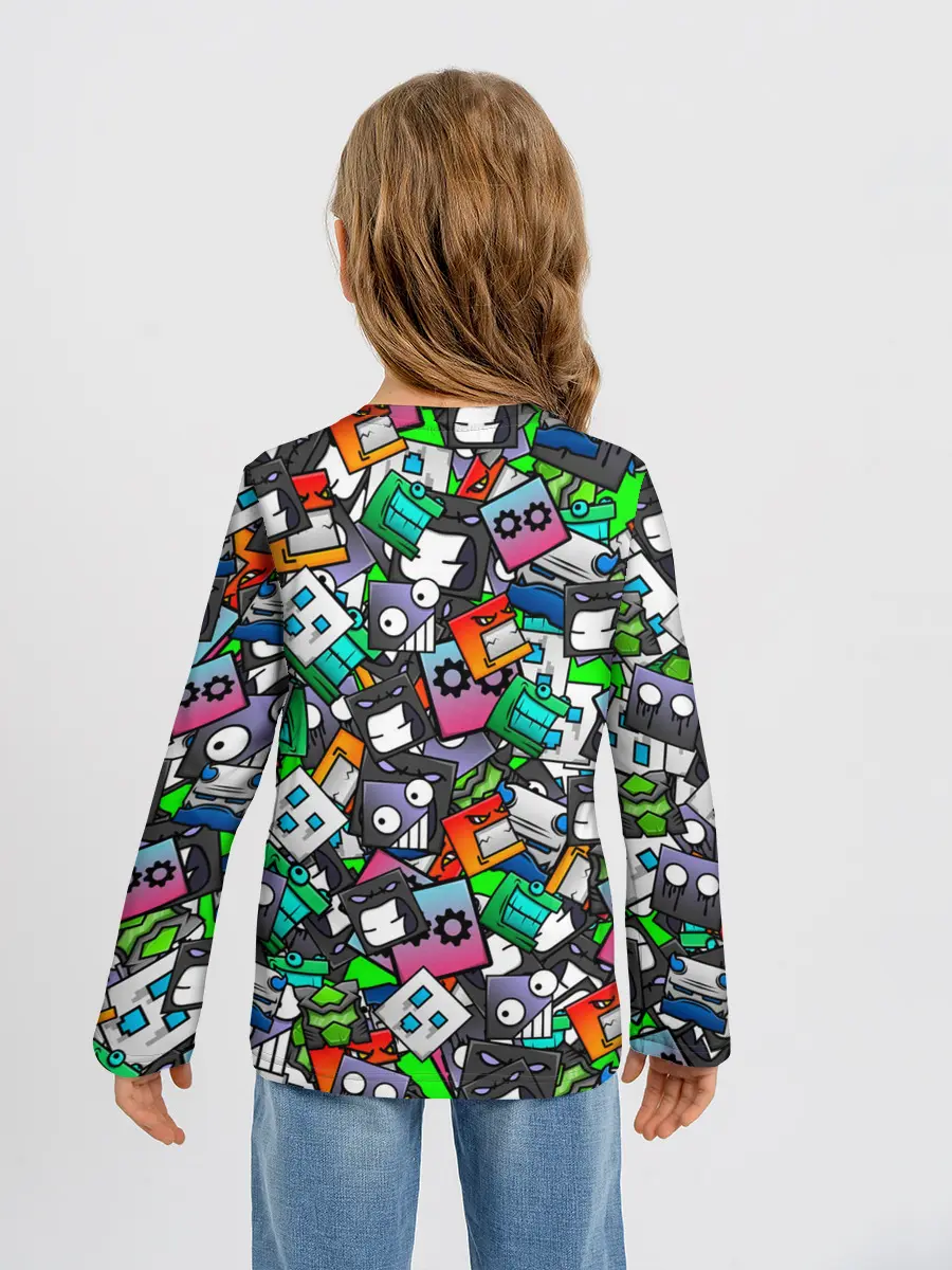 Детский лонгслив / Geometry Dash | Pattern