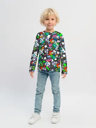 Детский лонгслив / Geometry Dash | Pattern