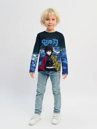 Детский лонгслив / Гию Томиока Кокушибо Kimetsu no Yaiba