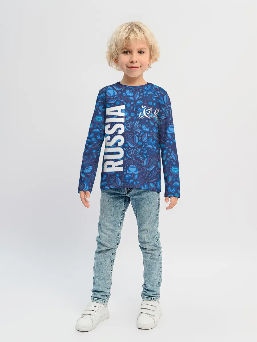 Детский лонгслив / ФОРМА СБОРНОЙ РОССИИ | ГЖЕЛЬ