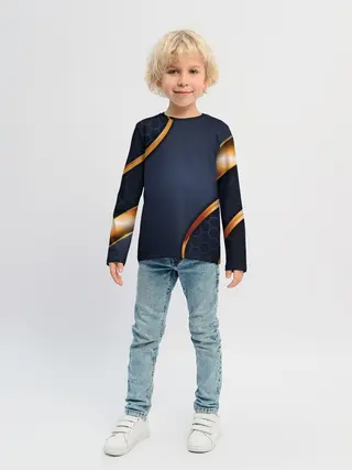 Детский лонгслив / 3D БРОНЯ ВСТАВКИ ЗОЛОТА