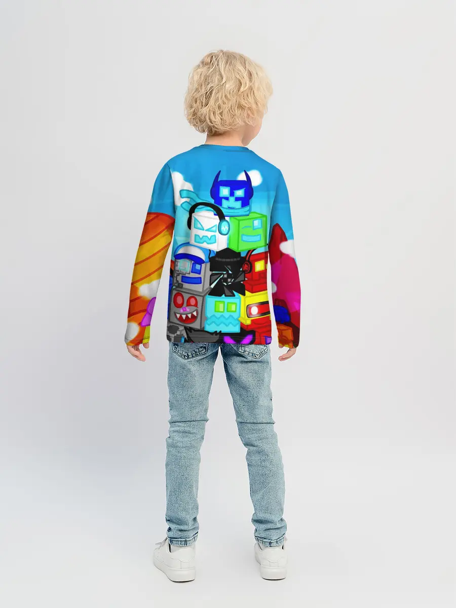 Детский лонгслив / GEOMETRY DASH / ГЕОМЕТРИ ДАШ