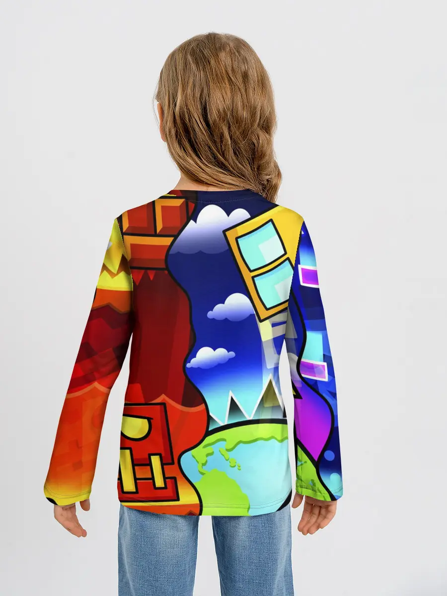 Детский лонгслив / GEOMETRY DASH / ГЕОМЕТРИ ДАШ