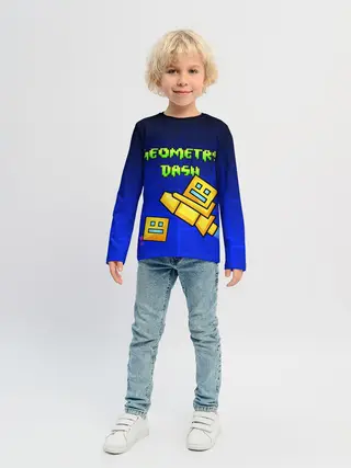 Детский лонгслив / GEOMETRY DASH / ГЕОМЕТРИ ДАШ