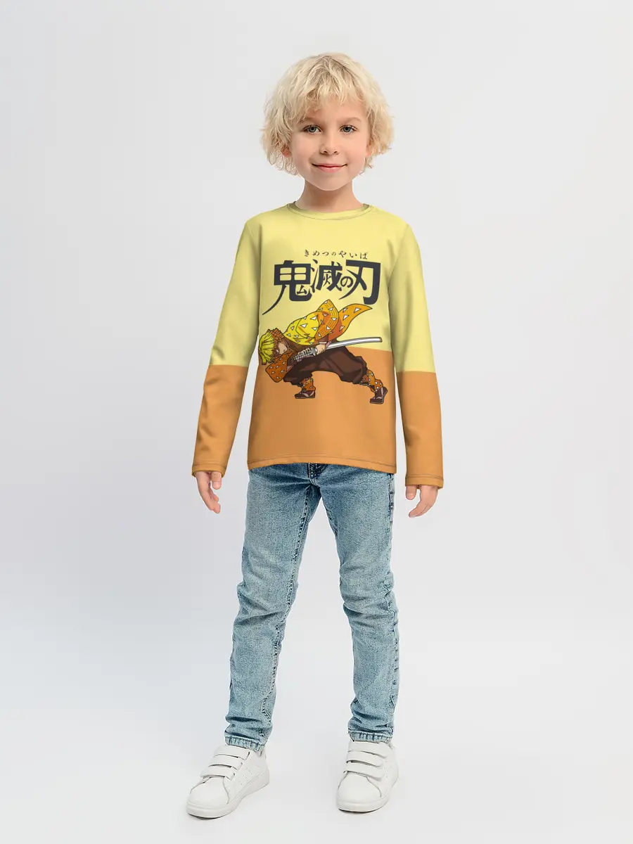 Детский лонгслив / Зеницу Агацума Kimetsu no Yaiba